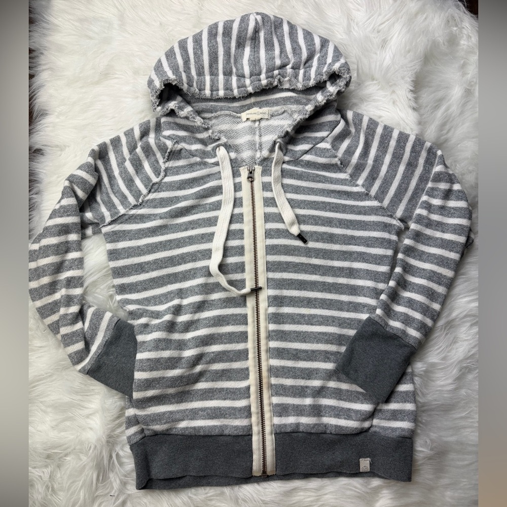 Treasure & Bond Gray Striped Hoodie
